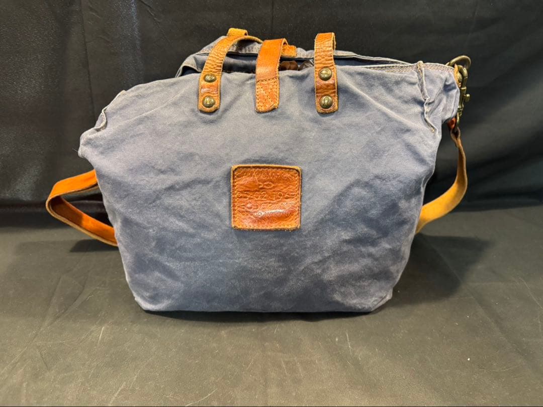 campomaggiショルダーバッグ キャンバス ブルー