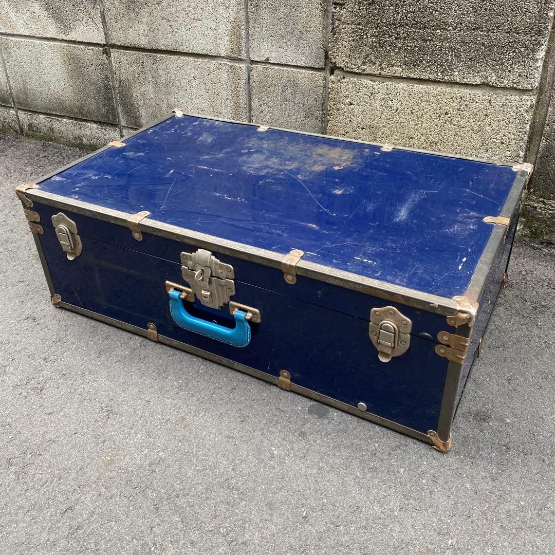 ビンテージ　トランクケース　ブルー　アンティーク