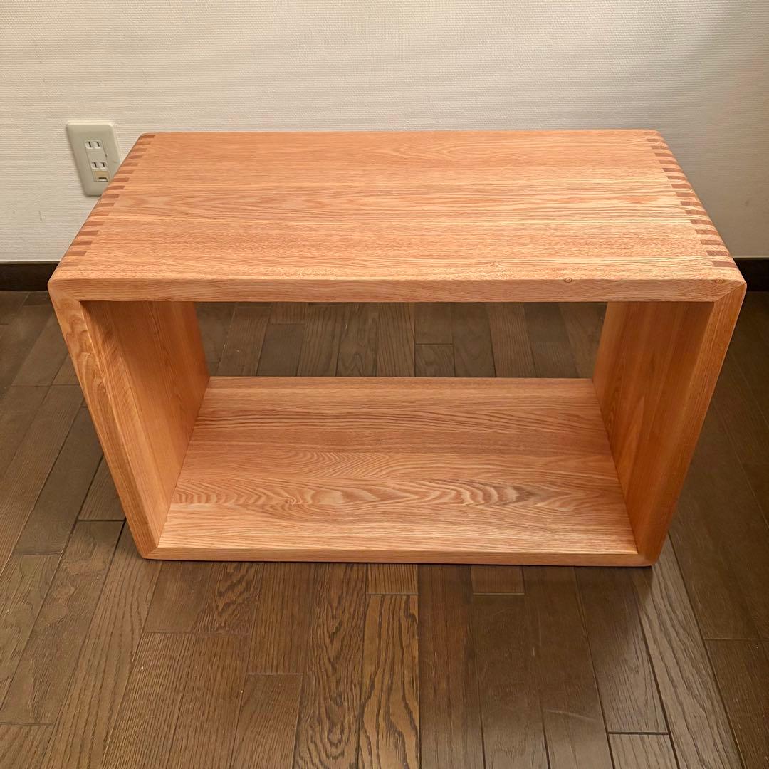 ◆美品・送料込◆まるい家具 つみかさねラック タモ 無垢 オープンラック 棚