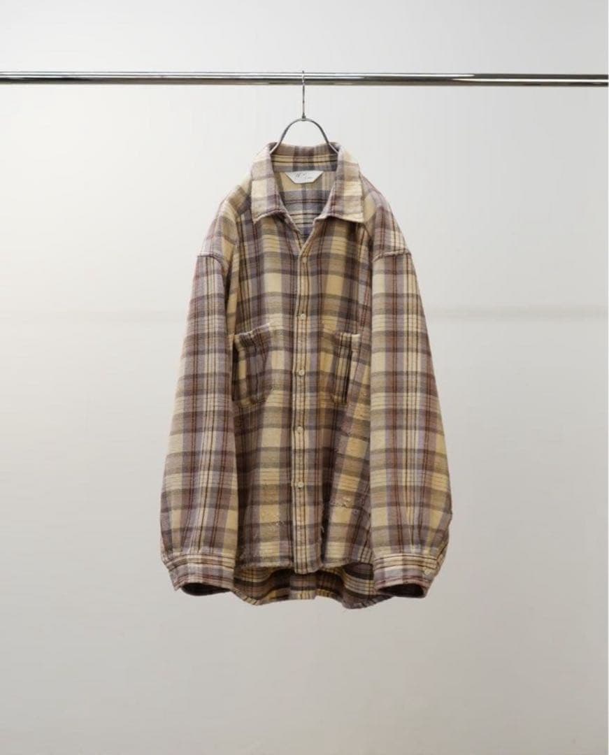 トップス ANCELLM NEL CHECK OVER WORK SHIRT