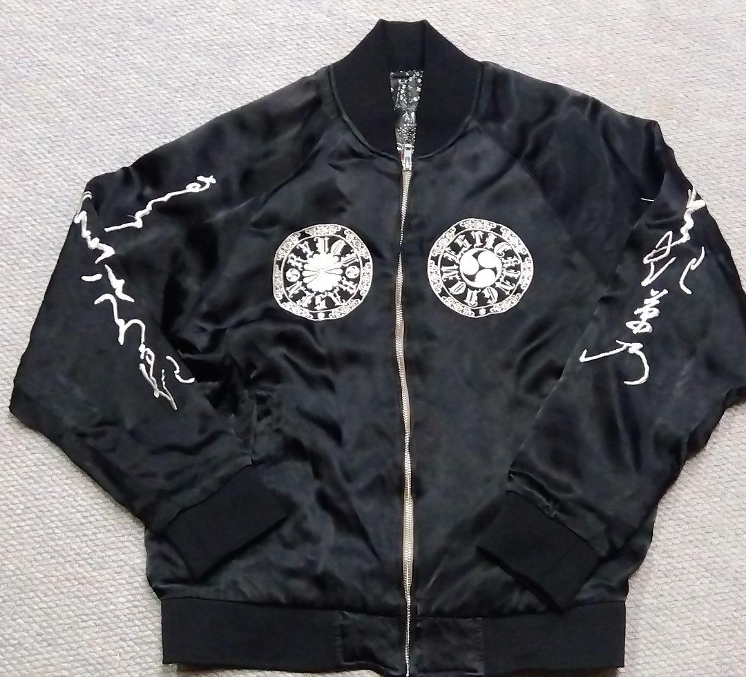 Back Street Crawler RASENスカジャン 三味線髑髏柄 M