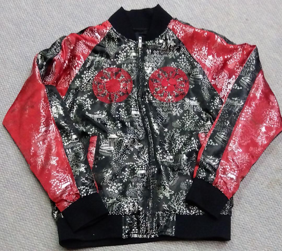 Back Street Crawler RASENスカジャン 三味線髑髏柄 M