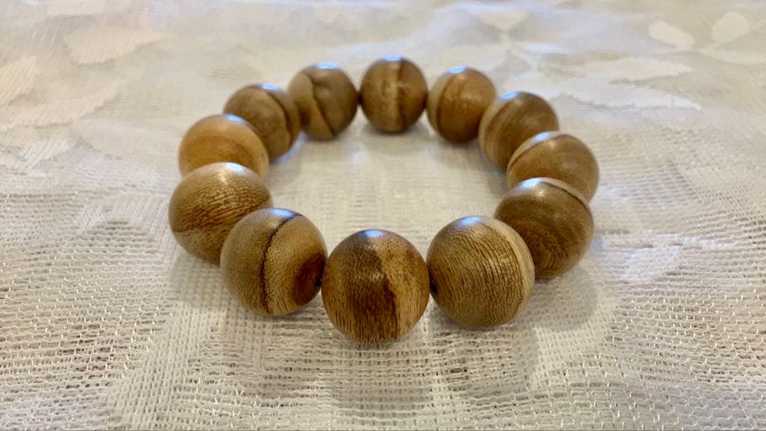 開運　数珠　沈香（じんこう）天然木ブレスレット　精神安定　集中力アップ20mm