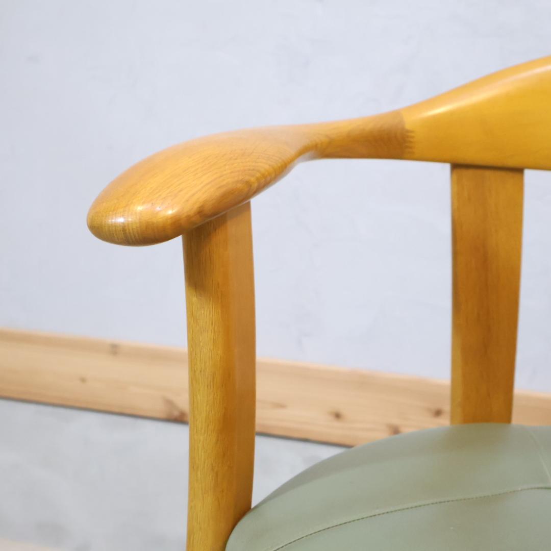 HIDA 飛騨産業 オーク材 ダイニングチェア 2脚セット アームチェア 椅子