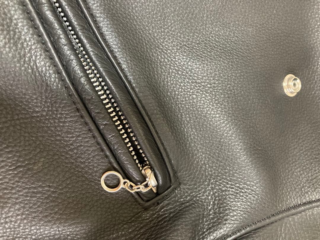 vanson ブラック ダブルライダースジャケットC-2 ソフトカウレザー36