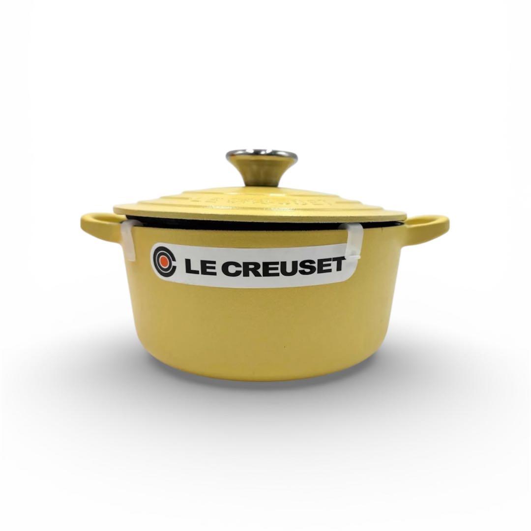 【新品未使用】ル・クルーゼ ココット・ロンド 18cm ミモザ（マットイエロー）