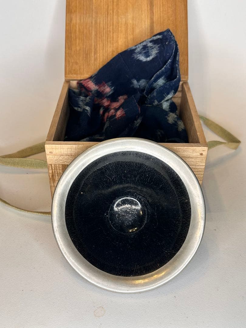 宋代 建盞 天目盞 銀覆輪付 共箱付