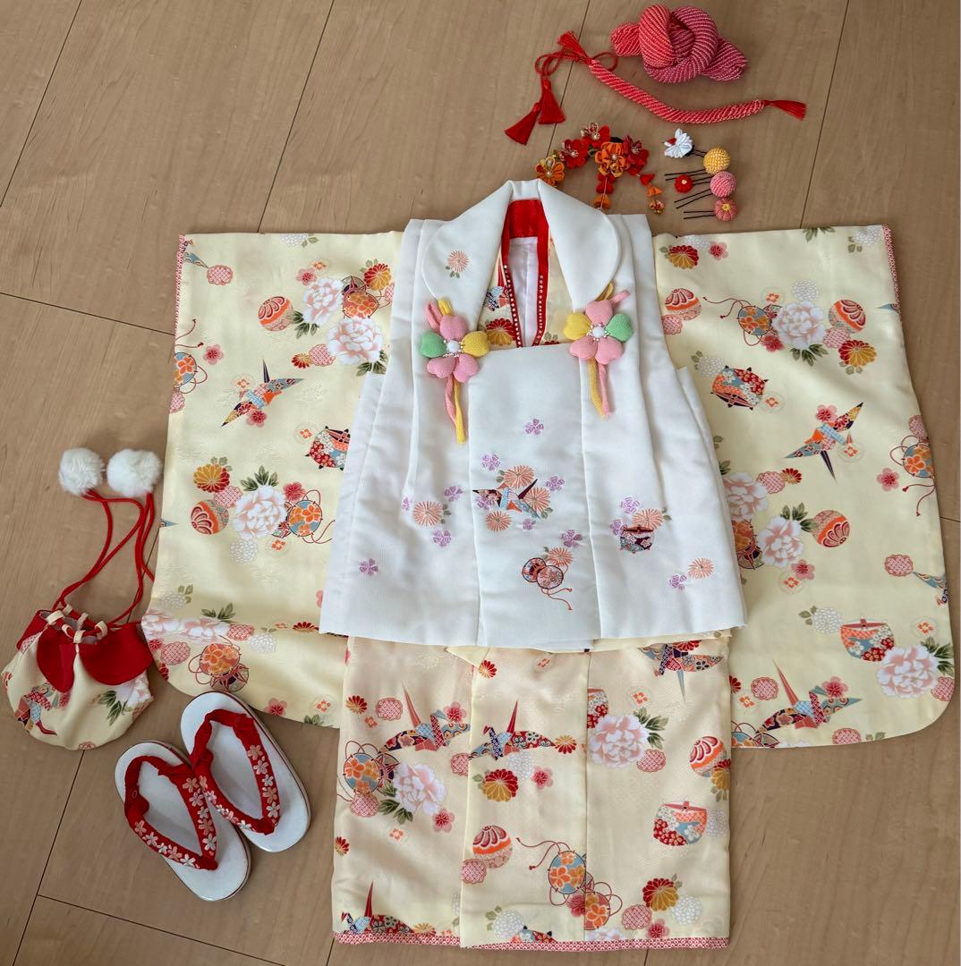 七五三着物　髪飾り　アイシャドウ