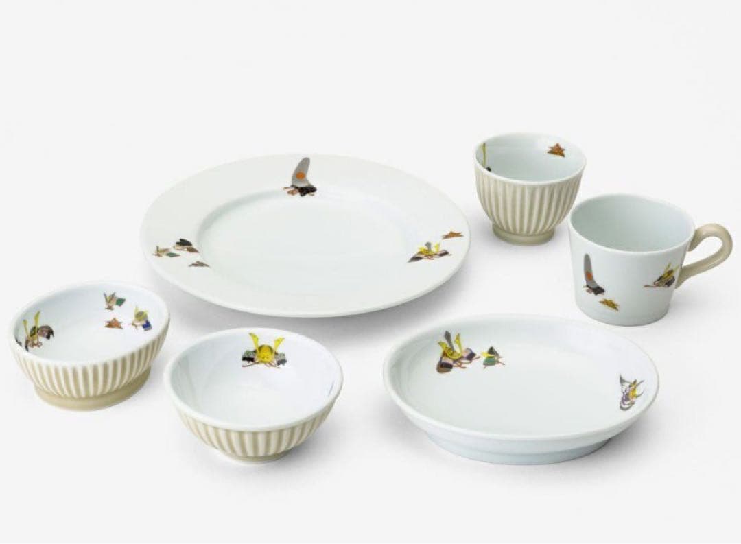 深川製磁　かぶと絵　お子様揃　食器セット　お食い初め