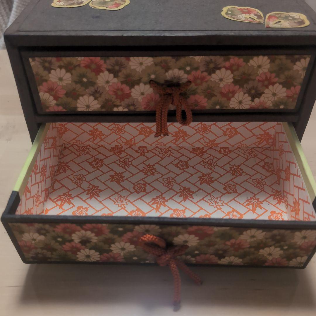 花柄2段小物入れ
