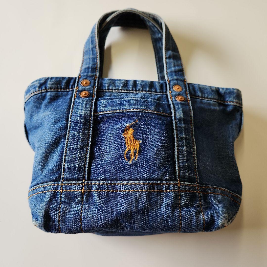 デニムトートバッグ ポロ馬刺繍、ラルフローレン