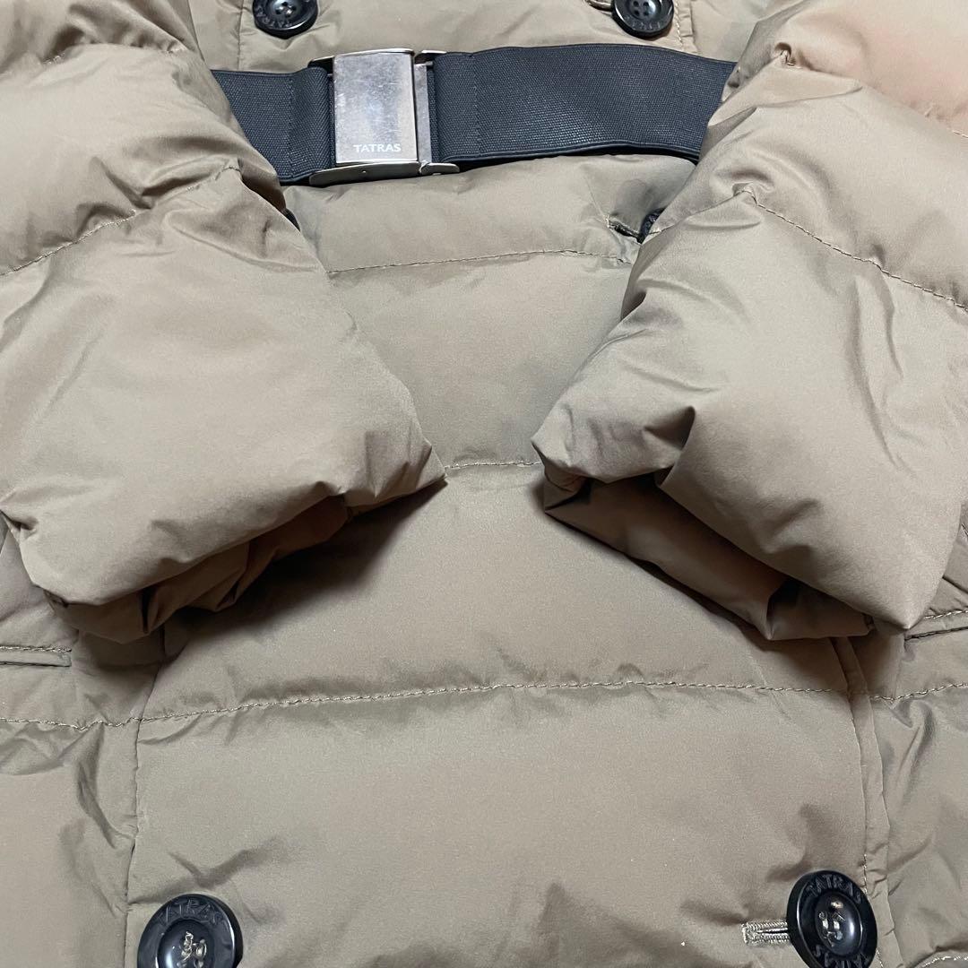 TATRAS タトラス ロングダウンコート リアルファー ベルト付き カーキ