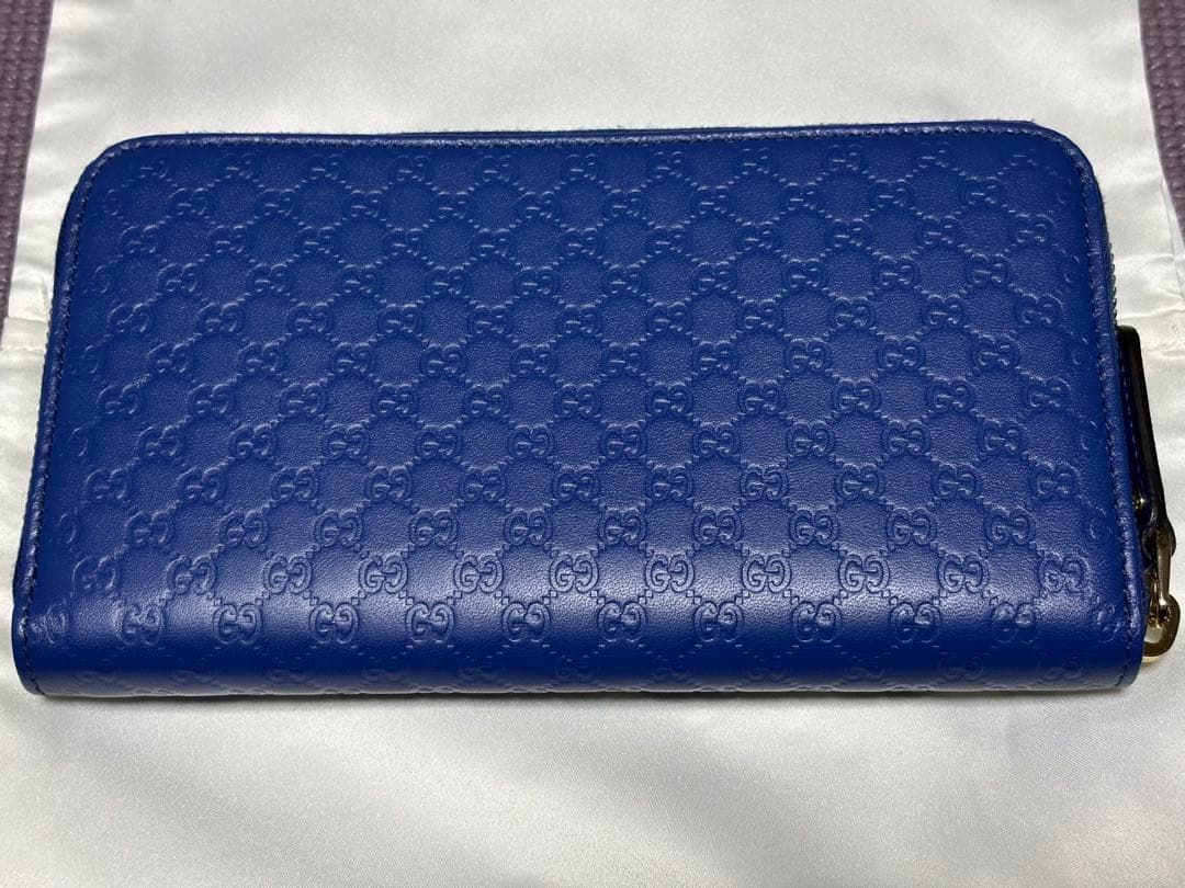 値下げしました‼️GUCCI ブルーレザー 長財布 GGパターン