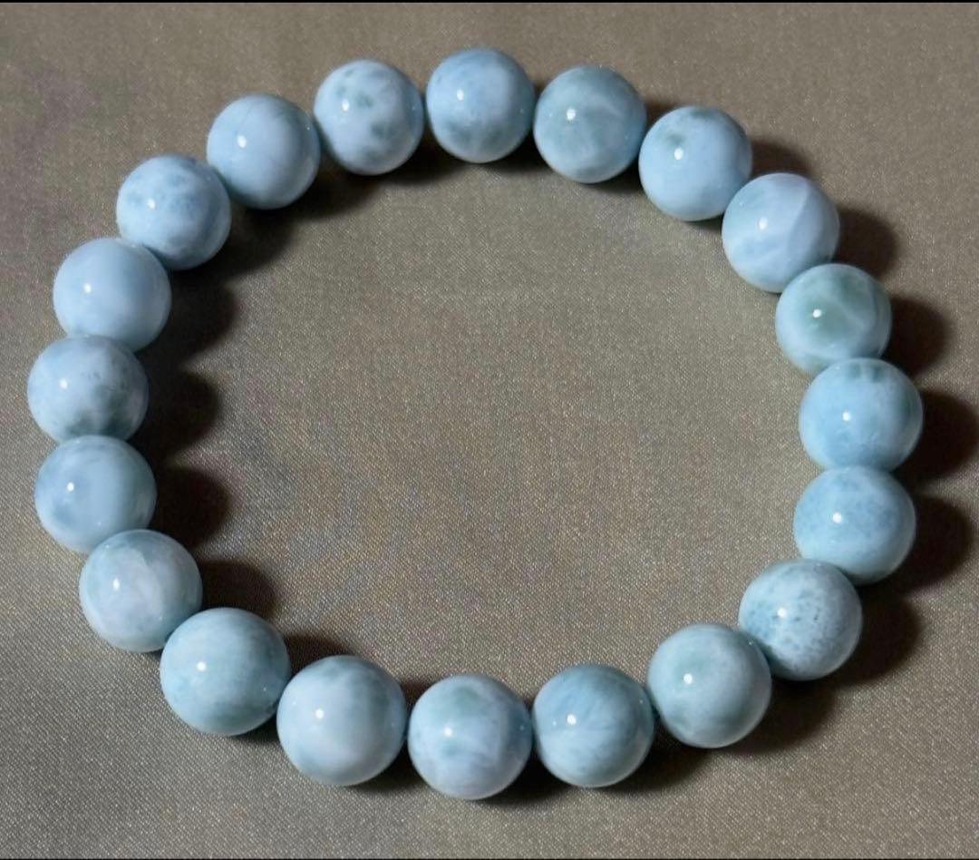 ✨ 美しい天然石　ラリマー ブレスレット 10mm【無紋・黒点なし】内径16cm