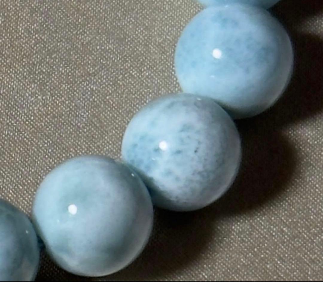 ✨ 美しい天然石　ラリマー ブレスレット 10mm【無紋・黒点なし】内径16cm