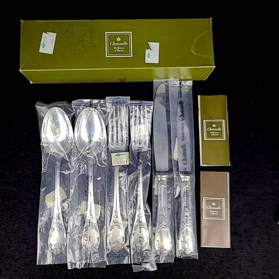 /美品/クリストフル　マルリー　フォーク　ナイフ　スプーン　6本セット　箱つき