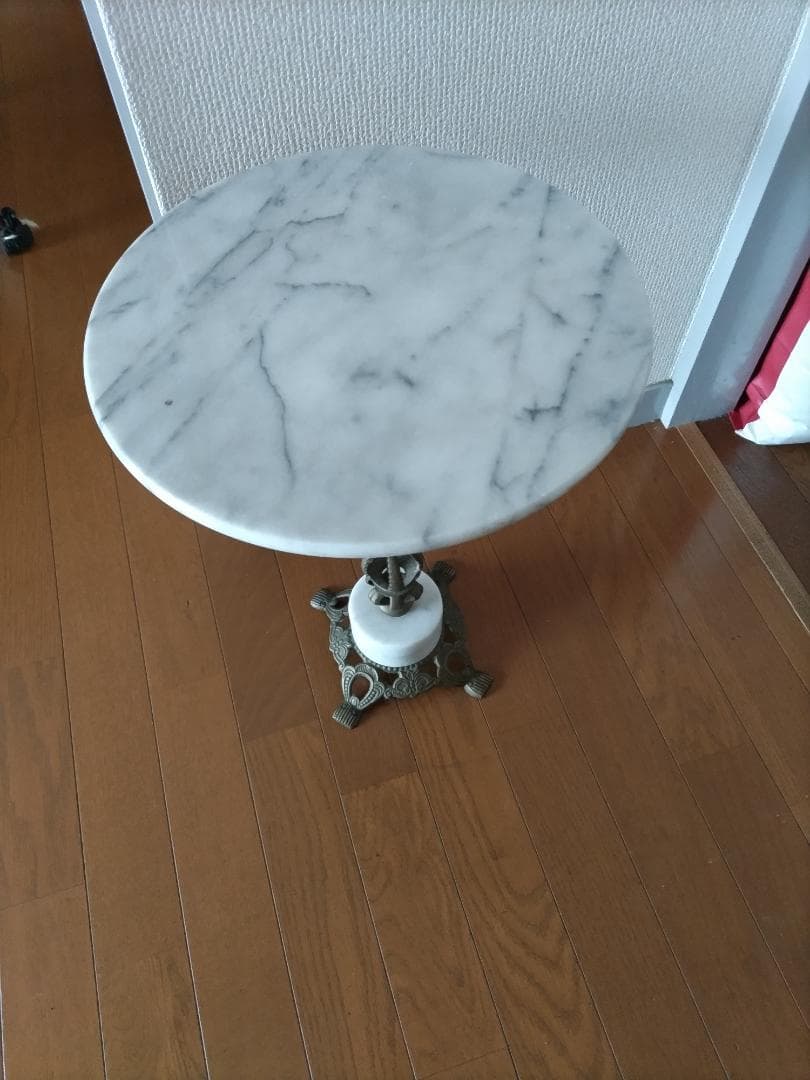 大理石サイドテーブル ホワイト・ゴールド