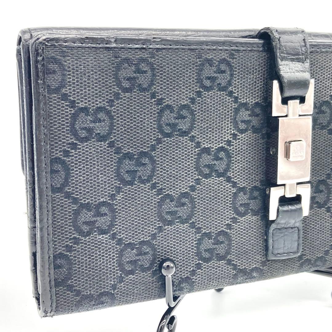 GUCCI グッチ ジャッキー 長財布 GGキャンバス レザー ブラック