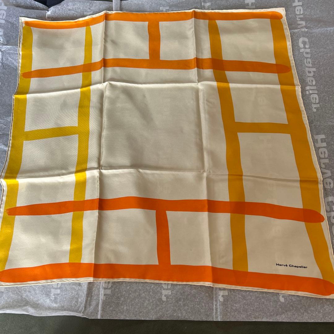 Hervé Chapelier FOULARDHC スカーフ オレンジ