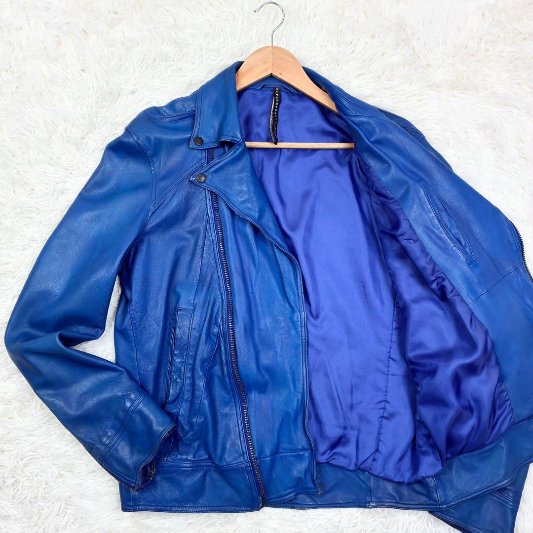 ニールバレット　ラムレザー　ダブルライダース　レザージャケット　L　ブルー