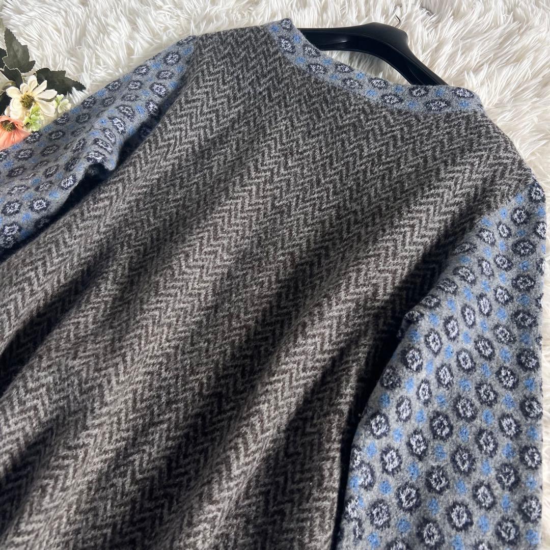 45R フロート ダブル ジャガード の フレア セーター ニット