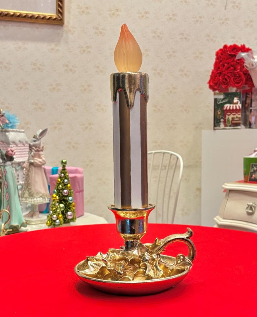 ハルモニア　LEDキャンドルオブジェ/ストライプ37cm（R）