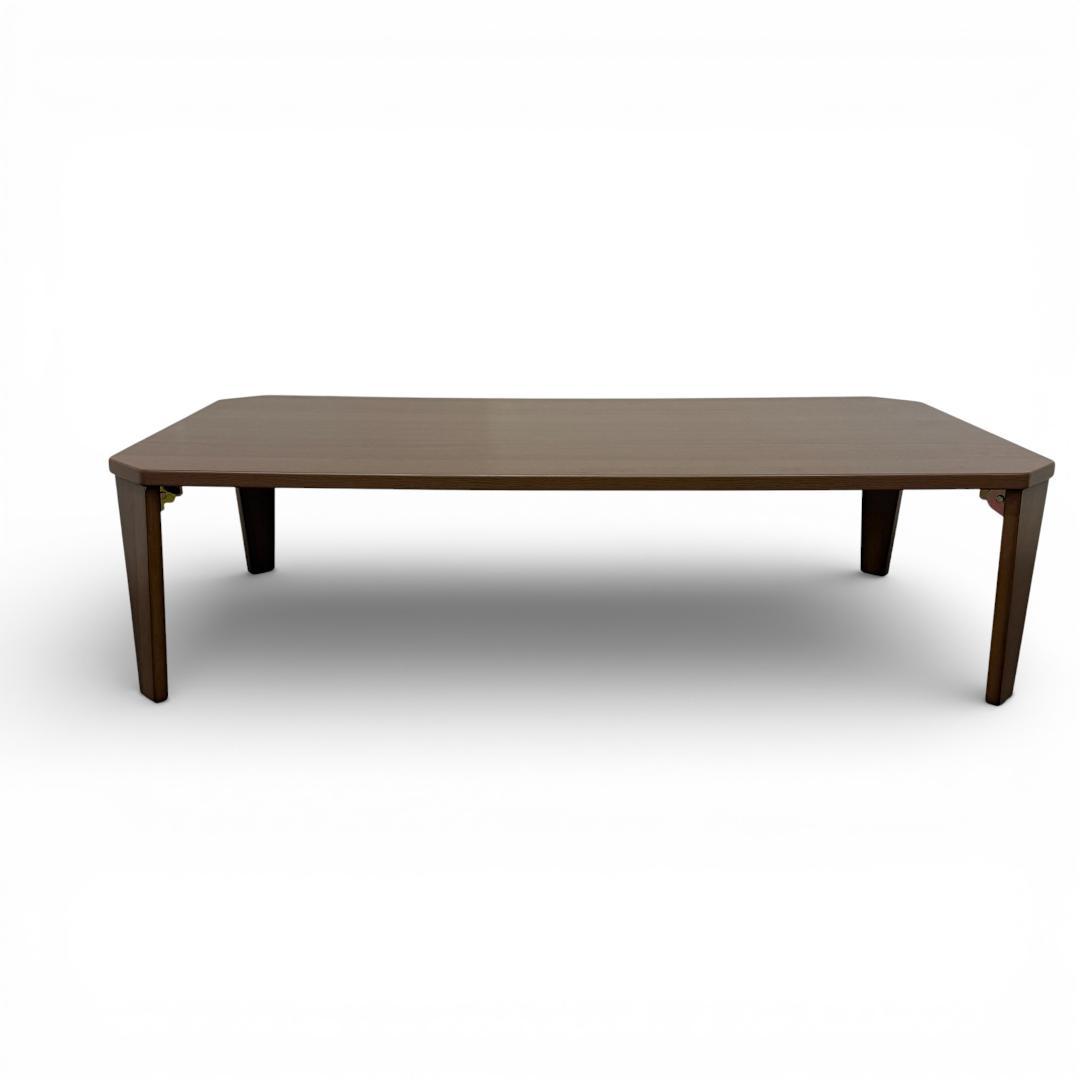 【新品・訳あり】幅 120cm 折りたたみ ローテーブル 角丸デザイン