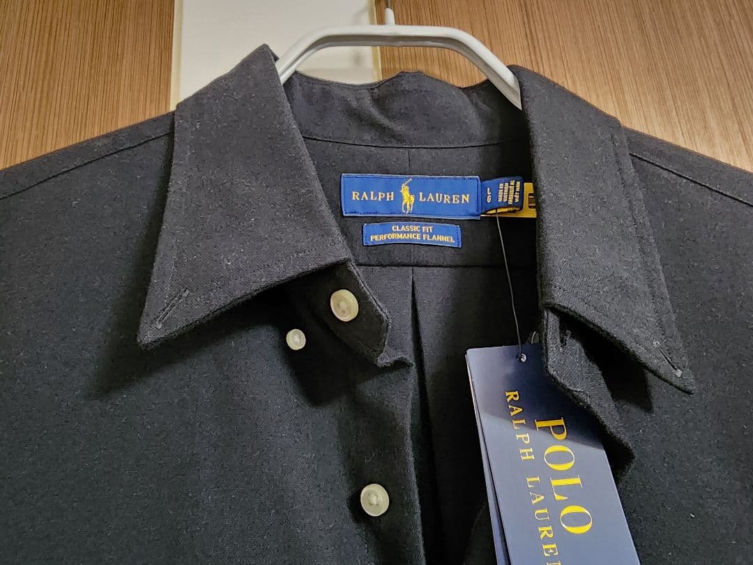RALPH LAUREN ポロベアスキー長袖BDシャツ L ブラック