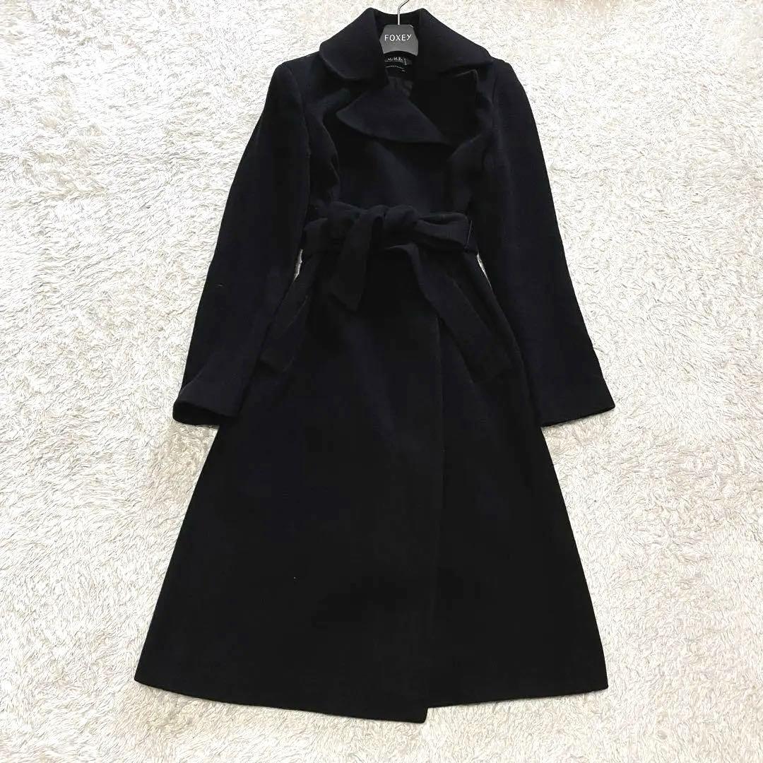 ローレンラルフローレン　ガウンコート　ロング　カシミヤ　ウール　リボンベルト