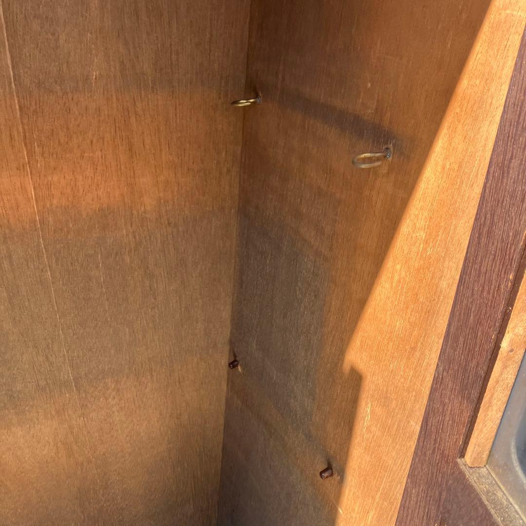 昭和レトロ 木製格子扉キャビネット 飾り棚 古家具 古道具 引き出し収納