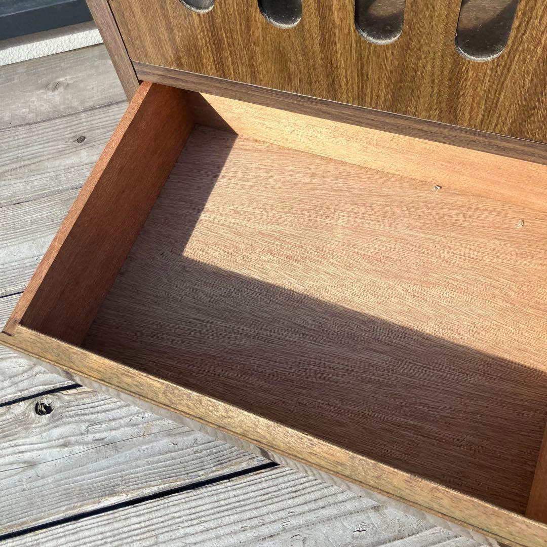 昭和レトロ 木製格子扉キャビネット 飾り棚 古家具 古道具 引き出し収納