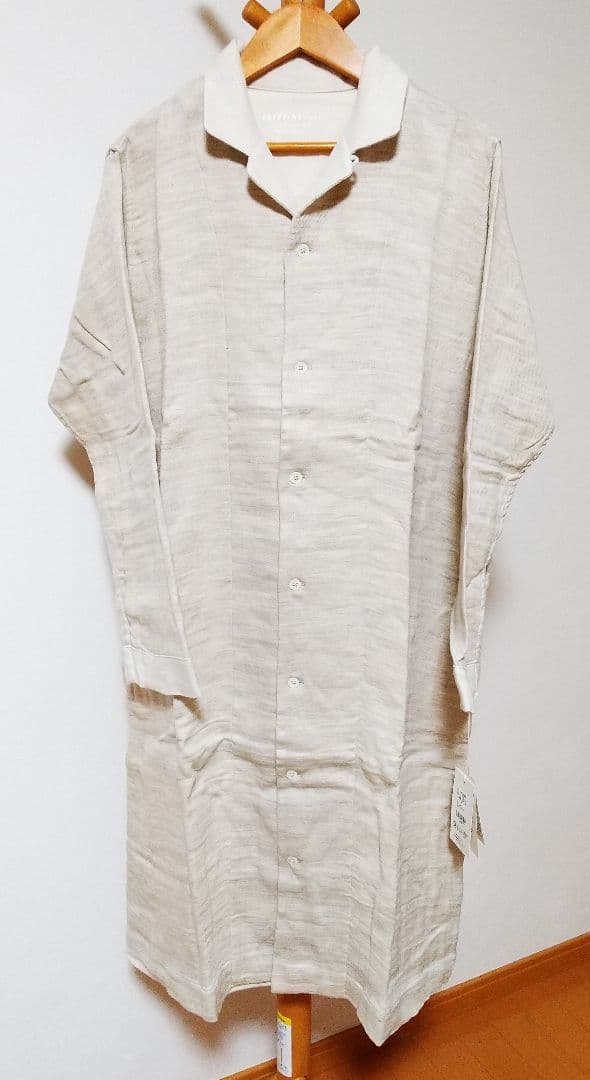 未使用☆プリスティン ヤクコットン 綾ダブルガーゼパジャマワンピース