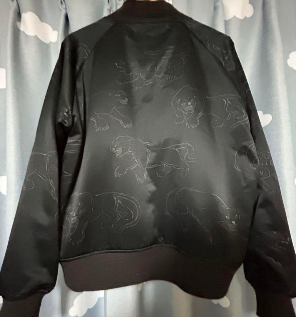 ブラック パンサー刺繍 ジップアップジャケット　GANGSTERVILLE