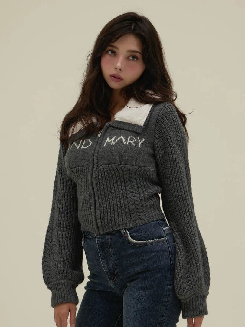 【新品未使用・即日発送】andmary Mary logo zip tops