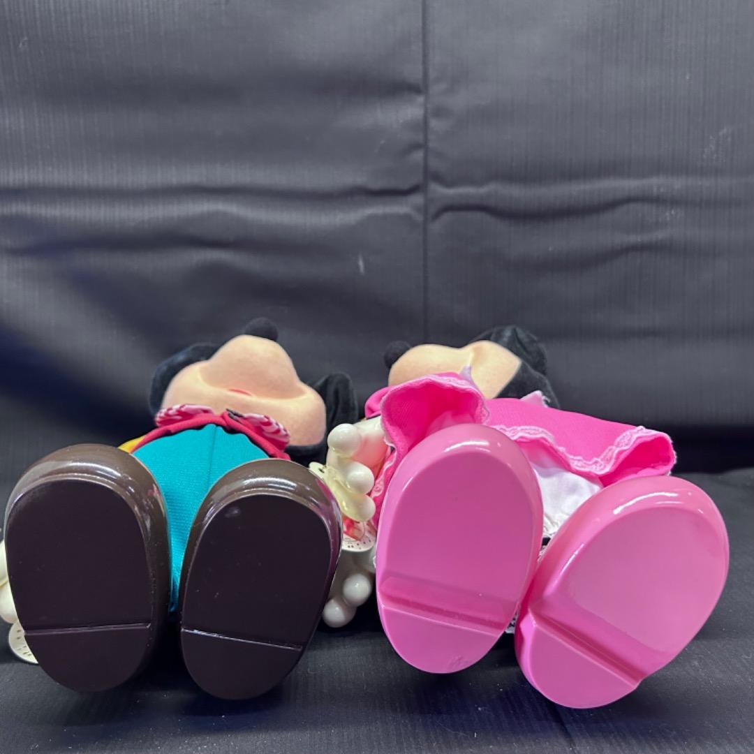 ▽Fb右1095 サンキョー 未使用 デッドストック ミッキー ミニー 2体