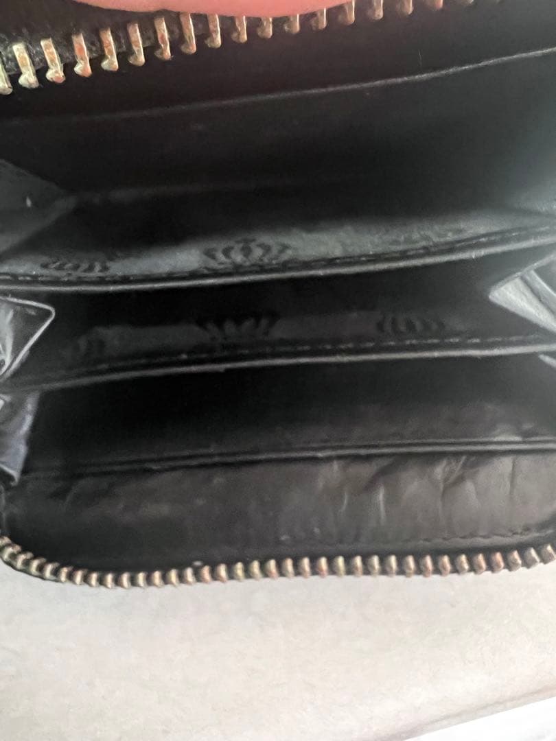 【激安/美品】justindavis ミニウォレット　ブラック　本革　シルバー