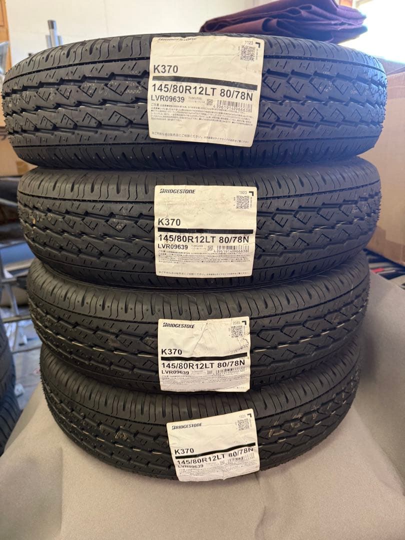 新品　ブリヂストン　145/80R12　80/78N　 K370　４本セット