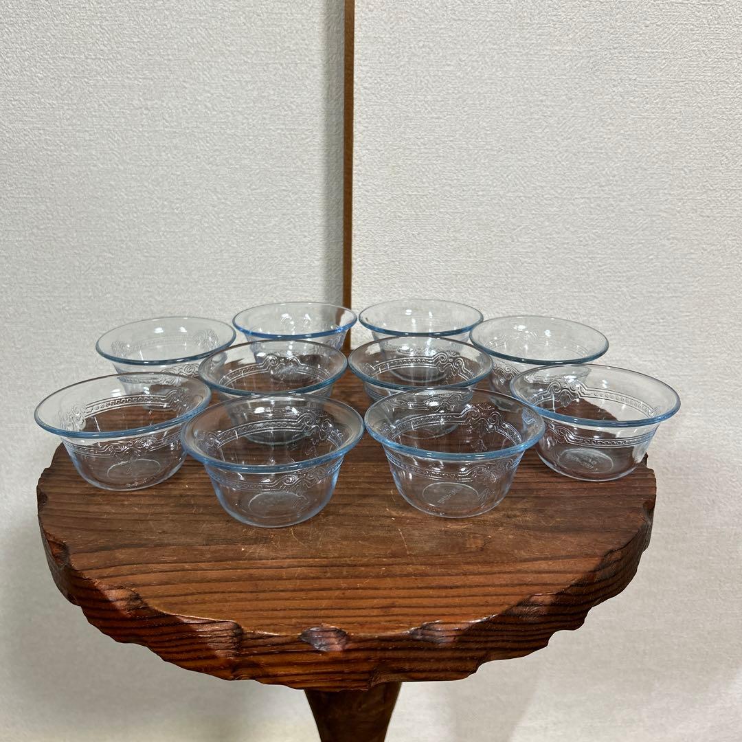 ファイヤーキング  カスタードカップ　フィルビー　サファイアブルー　10個セット