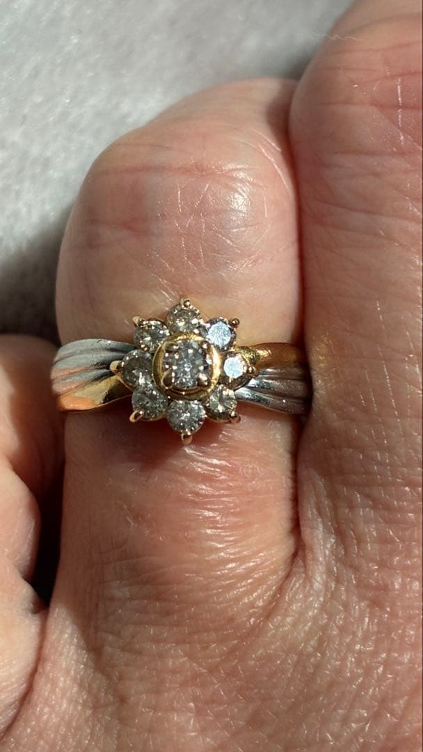 k18 pt900 ダイヤモンドリング