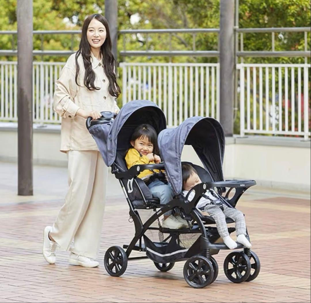 マ*コ様 極美品 KATOJI ふたりでゴーDX 二人乗りベビーカー 軽量 カト