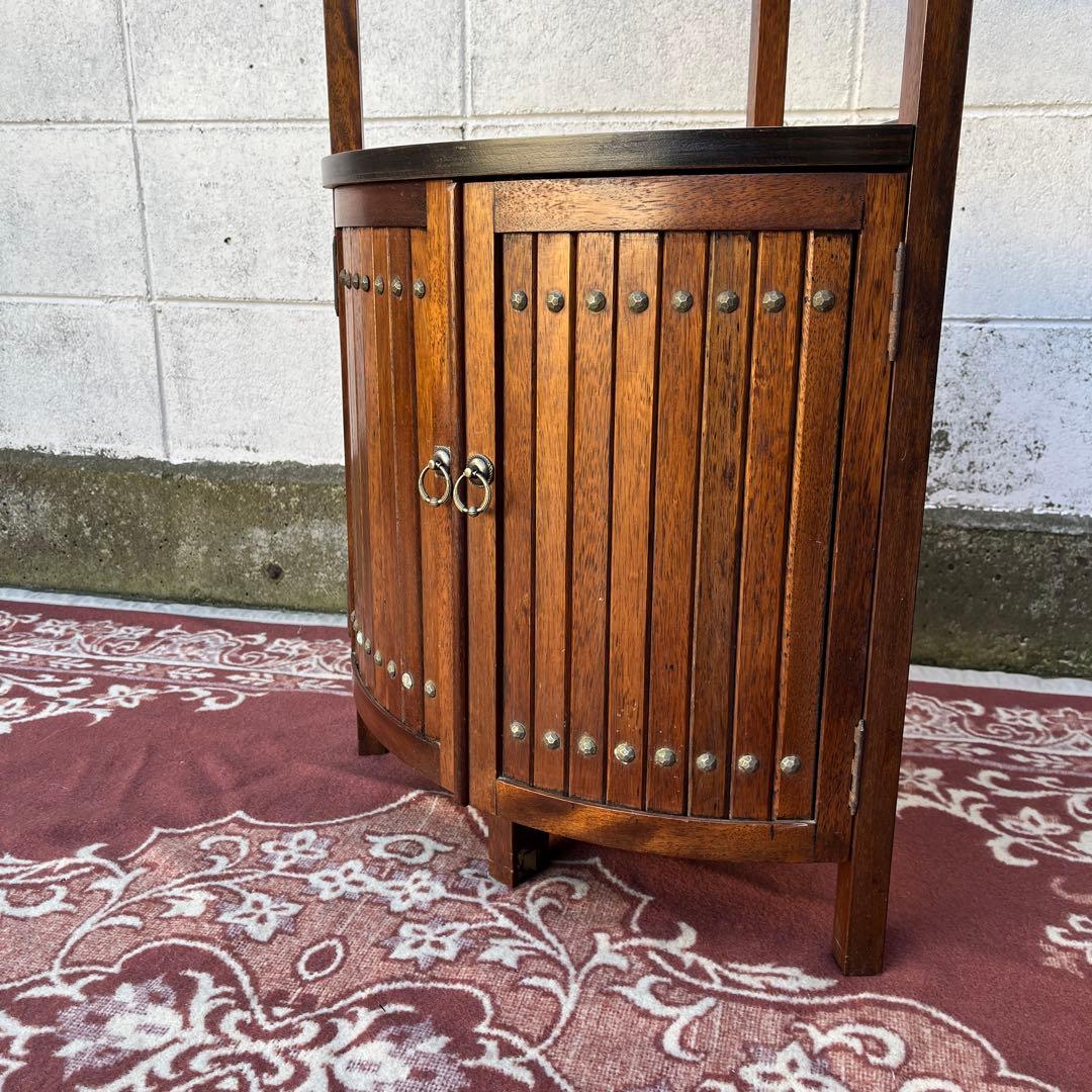 古家具ビンテージ品◾️karimoku カリモク 木製棚 飾り棚 ディスプレイ台