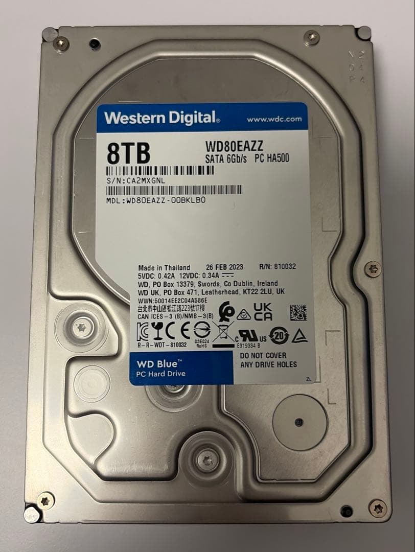 WD Blue HDD 8TB WD80EAZZ CMR方式 【動作確認済】②