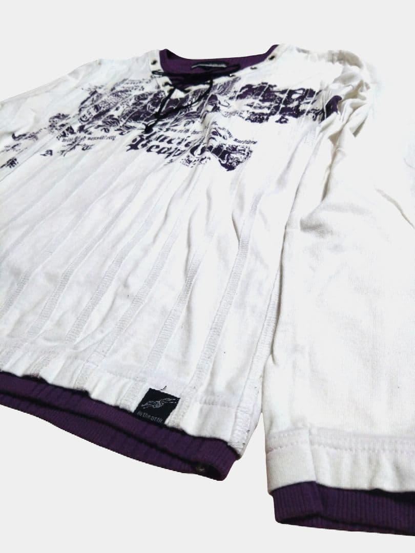 in the attic　00's　レイヤード　英字　編み上げ　レースアップ　Ｌ