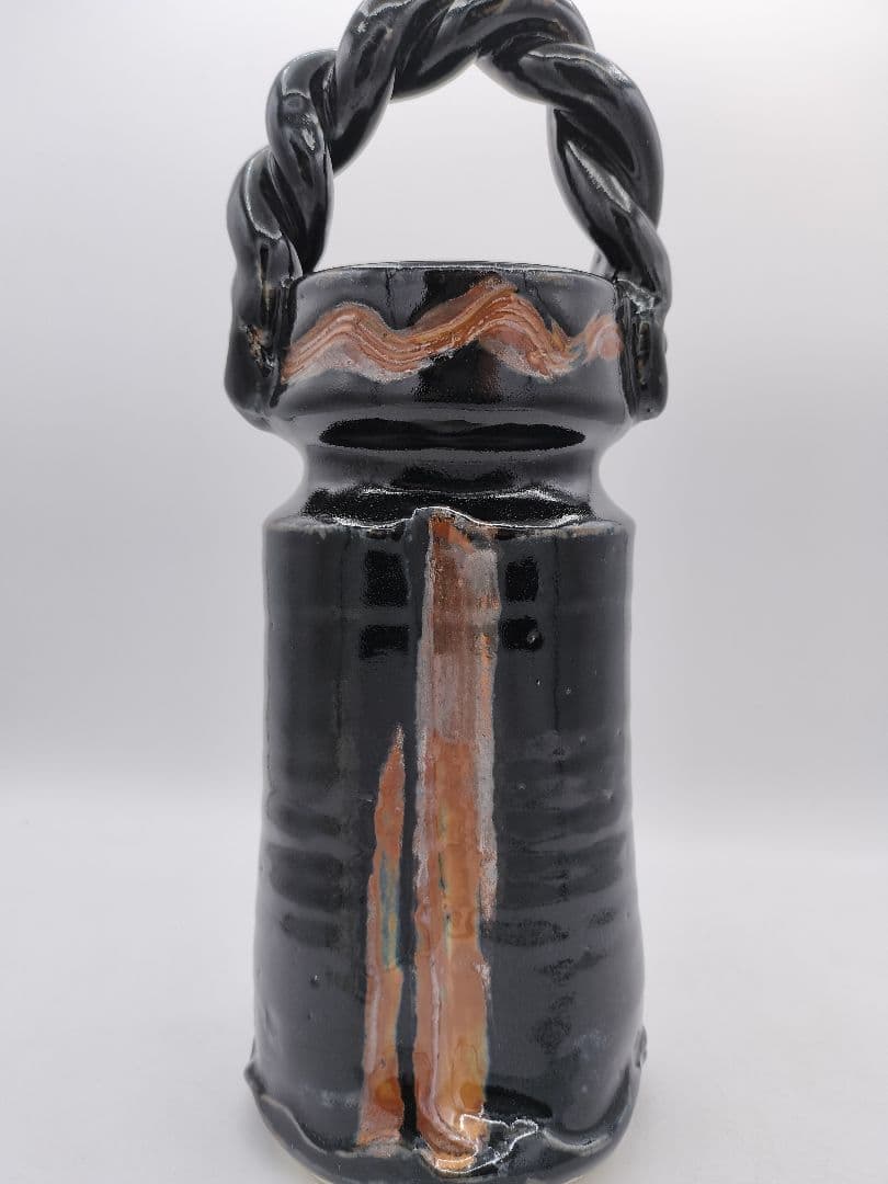 c864 むすび花入 古瀬戸 十三代　山口小左衛門 木箱 茶道具 古物