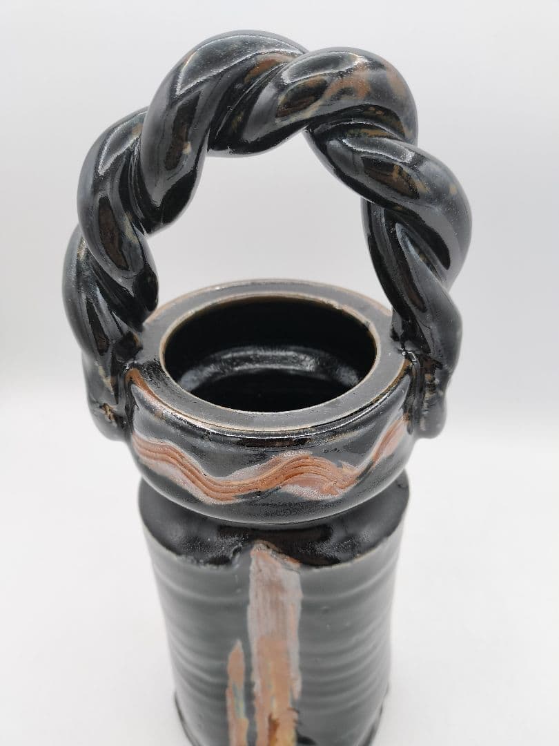 c864 むすび花入 古瀬戸 十三代　山口小左衛門 木箱 茶道具 古物