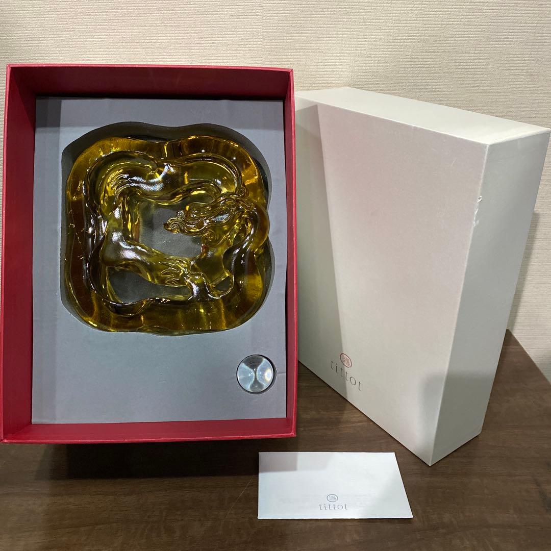 琉園工房 瑠璃工房 tittot 龍　大型 置物 クリスタル